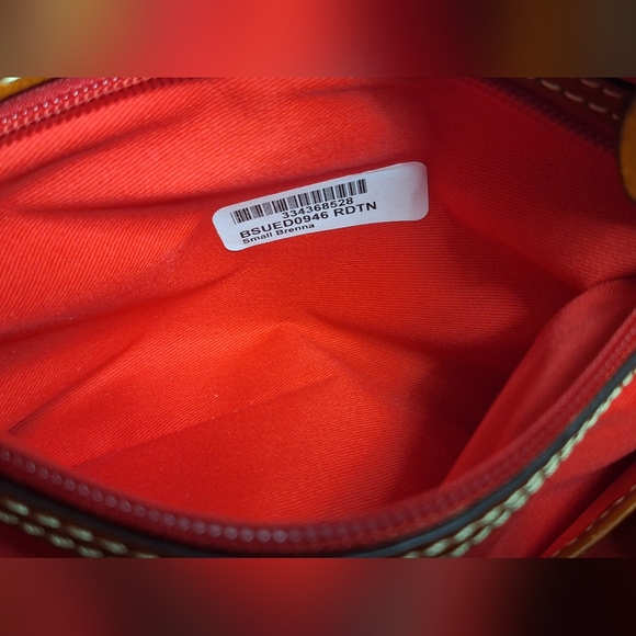 Dooney & Bourke Red Suede Satchel - Picture 12 of 13